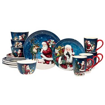 Certified International Santa's Secret 16 pc Dinnerware Set