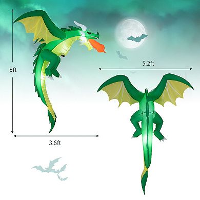 5-foot Hanging Inflatable Halloween Dragon Decoration
