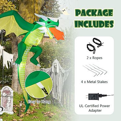 5-foot Hanging Inflatable Halloween Dragon Decoration