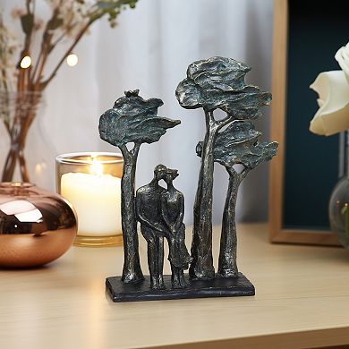 LuxenHome Resin Couple Love Windy Tabletop Decor