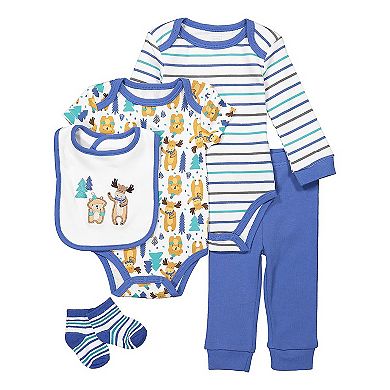 Baby Boys 5 Piece Moose Layette