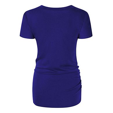 Maternity Shirt Side Button And Ruched Maternity Tunic Tops Long Short Sleeve T-shirts