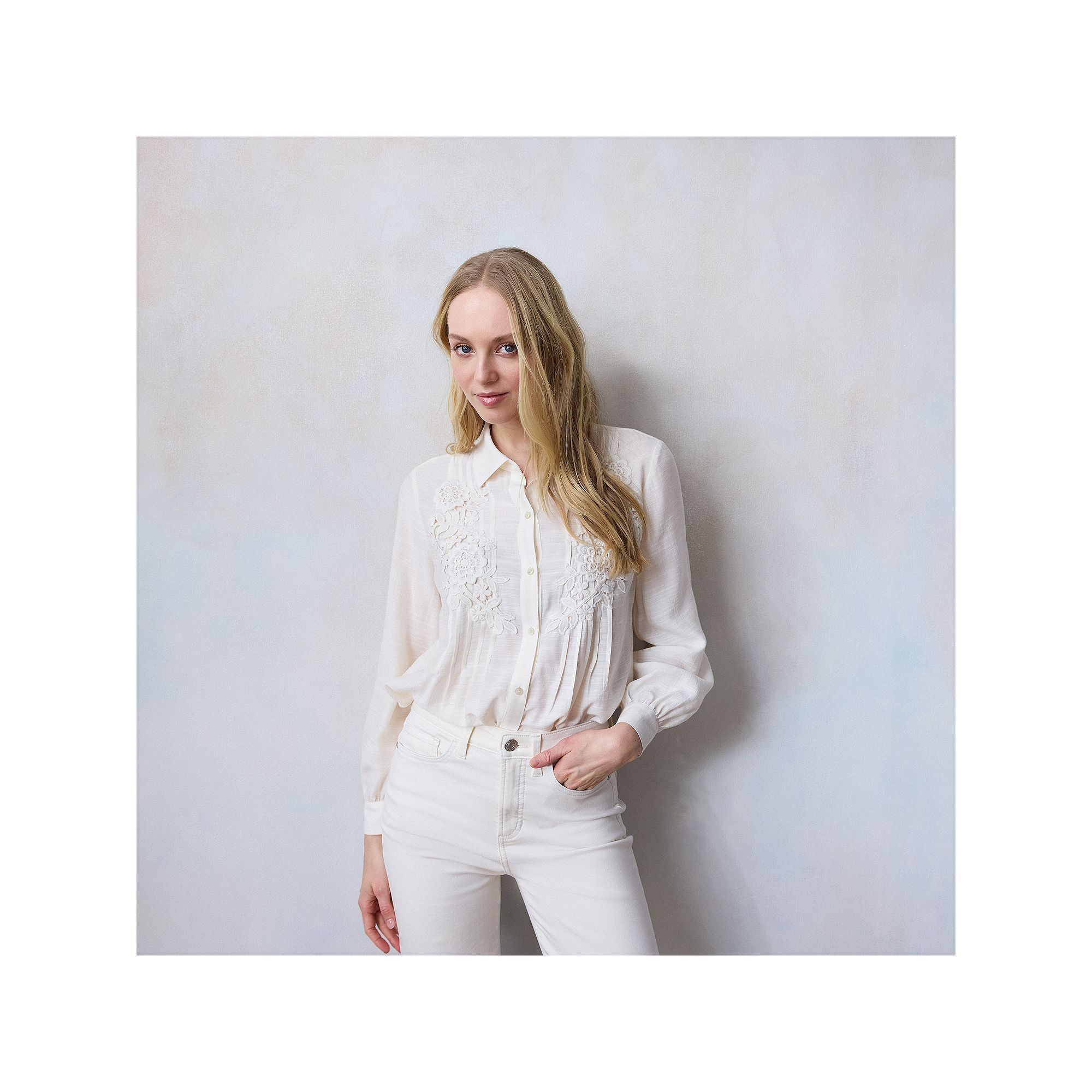 Petite LC Lauren Conrad Lace Pintuck Blouse, Womens, Size: XXL Petite, Ivo