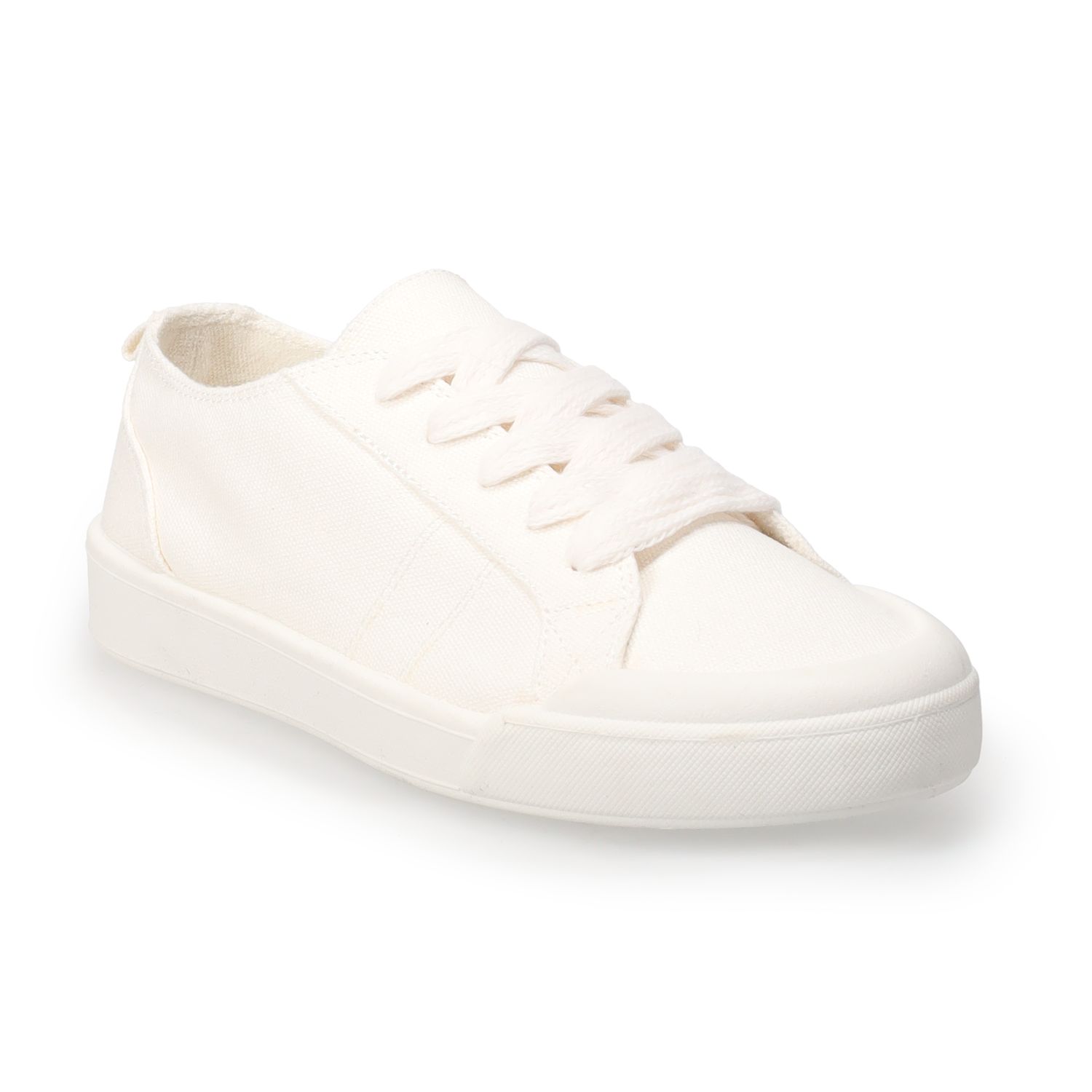 Sonoma Goods For Life® Canvas Women's Lace-Up Sneakers - White (5)