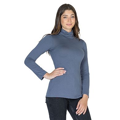 Women's 24Seven Comfort Apparel Classic Long Sleeve Turtleneck
