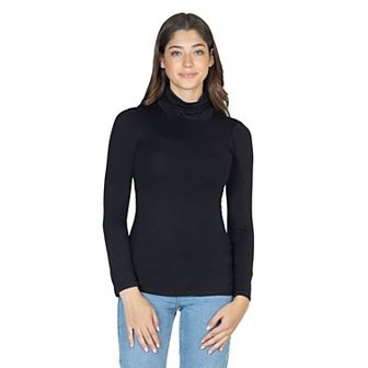 Women's 24Seven Comfort Apparel Classic Long Sleeve Turtleneck