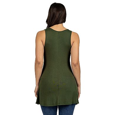 Women's 24Seven Comfort Apparel Scoop Neck Sleeveless Tunic Top