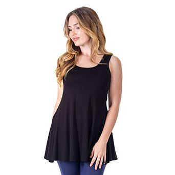 Women's 24Seven Comfort Apparel Scoop Neck Sleeveless Tunic Top