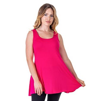 Women's 24Seven Comfort Apparel Scoop Neck Sleeveless Tunic Top