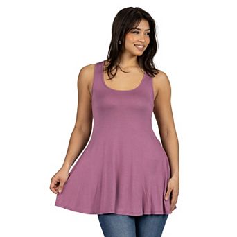 Women's 24Seven Comfort Apparel Scoop Neck Sleeveless Tunic Top