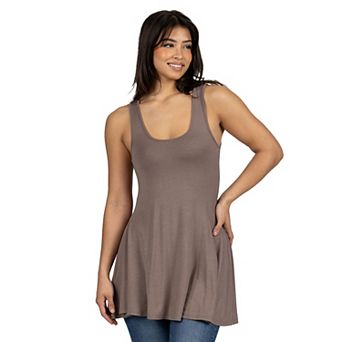 Women's 24Seven Comfort Apparel Scoop Neck Sleeveless Tunic Top
