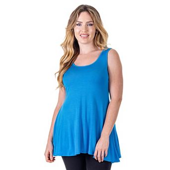 Women's 24Seven Comfort Apparel Scoop Neck Sleeveless Tunic Top