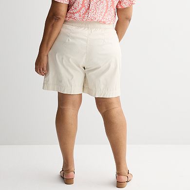 Plus Size Croft & Barrow® Classic Button Detail Shorts