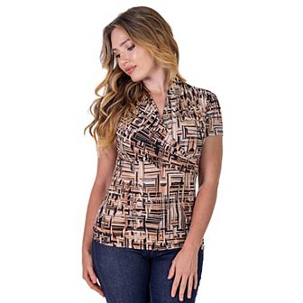 Women's 24Seven Comfort Apparel V Neck Wrap Top