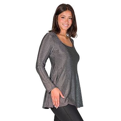 Women's 24Seven Comfort Apparel Shimmery Tunic Top