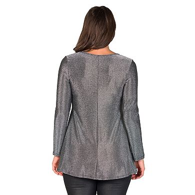 Women's 24Seven Comfort Apparel Shimmery Tunic Top