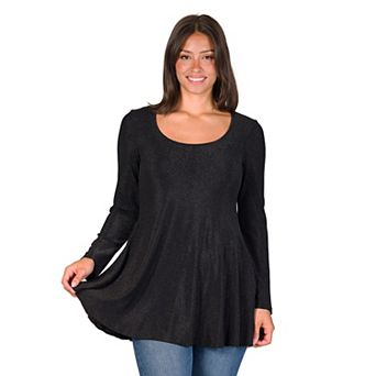 Women's 24Seven Comfort Apparel Shimmery Tunic Top
