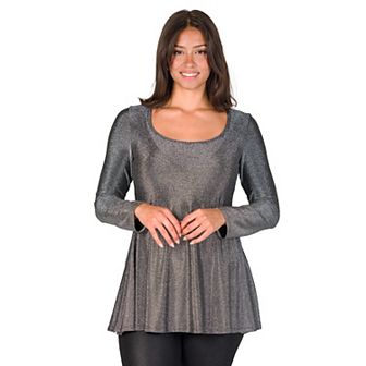 Women's 24Seven Comfort Apparel Shimmery Tunic Top