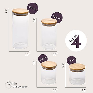 Glass Container With Brown Airtight Lids