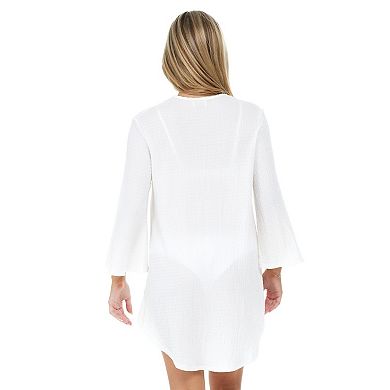 Women's Jordan Taylor V-Neck Bell Sleeve Swim Cover-Up Tunic