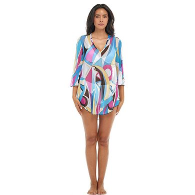 Women's Jordan Taylor Printed V-Neck Tunic Swim Cover Up