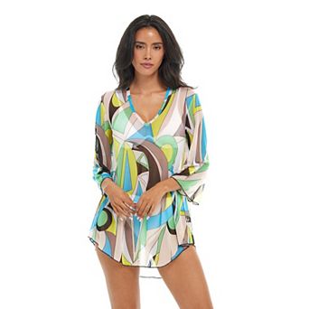 Women's Jordan Taylor Printed V-Neck Tunic Swim Cover Up