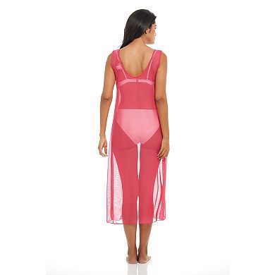 Women's Jordan Taylor Solid Mesh Maxi Dress Swim Cover Up