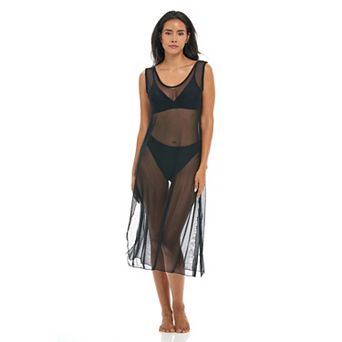Women's Jordan Taylor Solid Mesh Maxi Dress Swim Cover Up