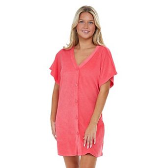 Plus Size Jordan Taylor Button Up Swim Cover Up with Pockets