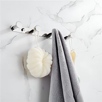 Wall Mounted Towel Robe Coat Rack Rows of Four Hooks for Home Storage Organization