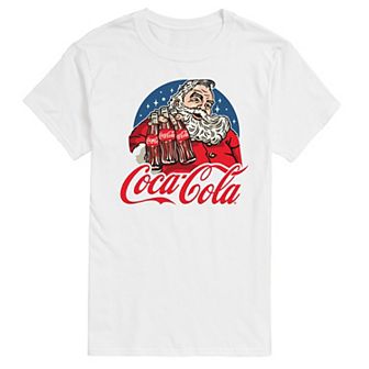 Big & Tall Coca-Cola Vintage Santa & Coke Bottles Graphic Tee