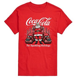 Big & Tall Coca-Cola Santa For Sparkling Holidays Graphic Tee