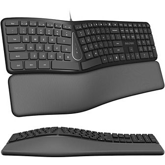 Delton Kb250 Ergonomic Keyboard With Wrist Rest Pad (DKBE250-U)