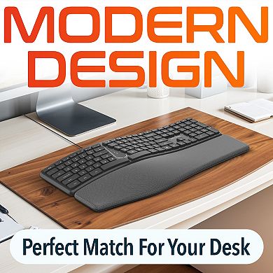 Delton Kb250 Ergonomic Keyboard With Wrist Rest Pad (DKBE250-U)