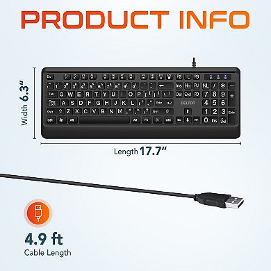 Delton Kb20 Backlit Large Key Keyboard (DBKBG20)