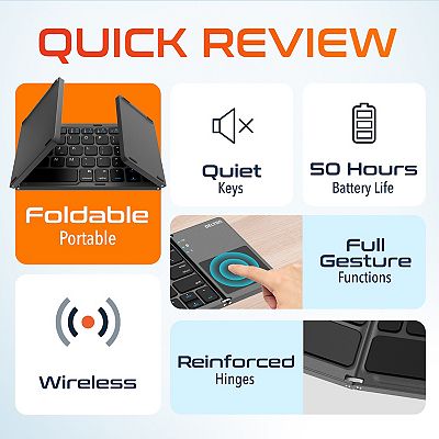 Delton F75 Portable Foldable Bluetooth Keyboard With Sensitive