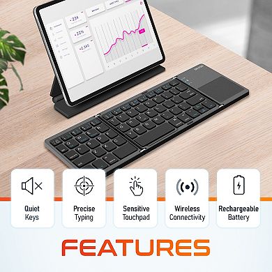 Delton F75 Portable Foldable Bluetooth Keyboard With Sensitive Touchpad (DKBF75)