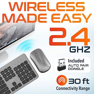 Delton K100 Ergonomic Wireless Keyboard & Mouse Set (DKMK100-WB)