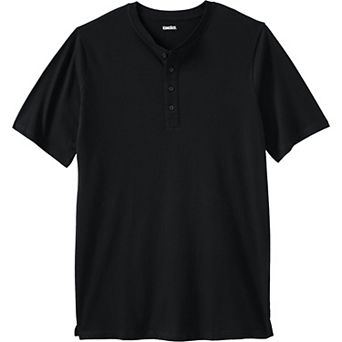 Kingsize Men's Big & Tall Shrink-less Longer Length Lightweight Henley T-shirt