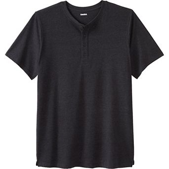 Kingsize Men's Big & Tall Shrink-less Longer Length Lightweight Henley T-shirt