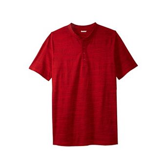Kingsize Men's Big & Tall Shrink-less Longer Length Lightweight Henley T-shirt