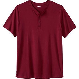KingSize Men's Big & Tall Shrink-Less Longer Length Lightweight Henley T-Shirt