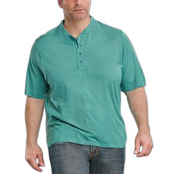 Kingsize Men's Big & Tall Shrink-less Longer Length Lightweight Henley T-shirt