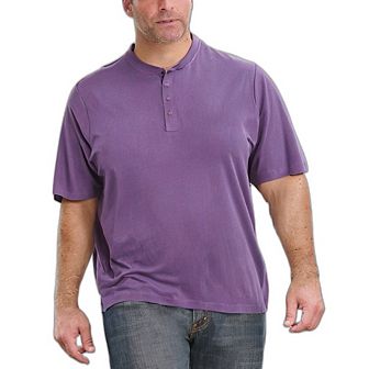 KingSize Men's Big & Tall Shrink-Less Longer Length Lightweight Henley T-Shirt