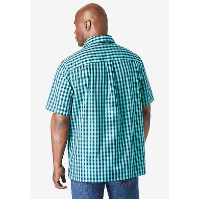 KingSize Men's Big & Tall Check Short-Sleeve Sport Shirt