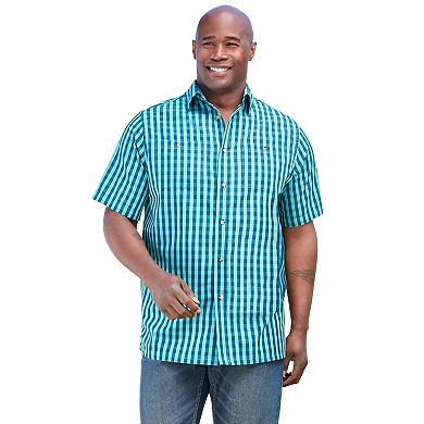 KingSize Men's Big & Tall Wrinkle-Resistant Short Sleeve Button Down, Printed