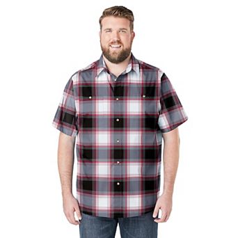 KingSize Men's Big & Tall Wrinkle-Resistant Short Sleeve Button Down, Printed