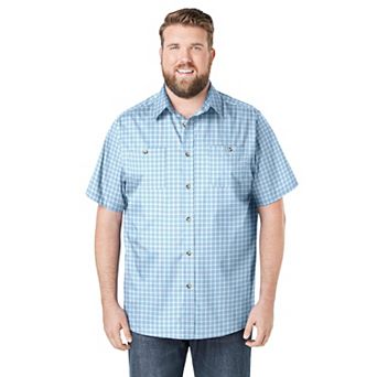 KingSize Men's Big & Tall Wrinkle-Resistant Short Sleeve Button Down, Printed