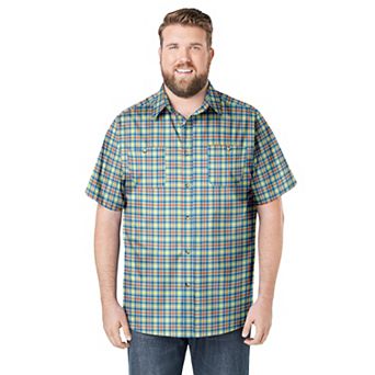 KingSize Men's Big & Tall Wrinkle-Resistant Short Sleeve Button Down, Printed