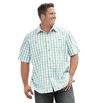 KingSize Men's Big & Tall Wrinkle-Resistant Short Sleeve Button Down, Printed